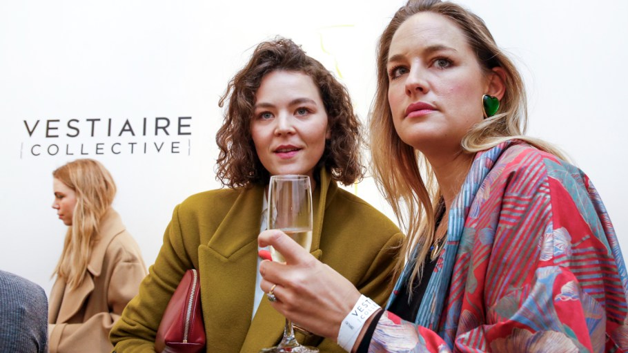 BERLIN, GERMANY - NOVEMBER 02: Blogger Kiki Albrecht (The random noise) and designer Nina Kuhn at the Vestiaire Collective and Toni Garrn Charity Sale Opening on November 2, 2017 in Berlin, Germany.