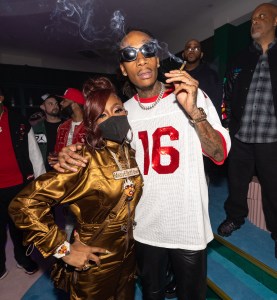 Missy Elliott and Wiz Khalifa at the Warner Music Grammy Party held at Hollywood Athletic Club on February 2, 2023 in Los Angeles, California.