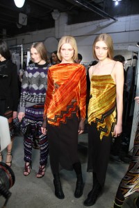 Backstage at Proenza Schouler fall 2011 show.