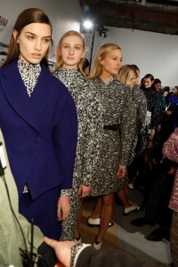 Backstage at the Proenza Schouler fall 2014 show.