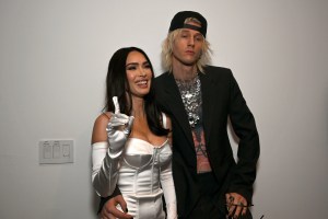 LOS ANGELES, CALIFORNIA - FEBRUARY 05: (L-R) Megan Fox and Machine Gun Kelly attend Universal Music Group’s 2023 After Party to celebrate the 65th Grammy Awards, Presented by Coke Studio and Merz Aesthetics’ Xperience+ at Milk Studios Los Angeles on February 05, 2023 in Los Angeles, California. (Photo by Lester Cohen/Getty Images for Universal Music Group for Brands)