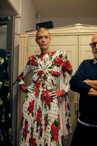 Backstage at Richard Quinn RTW Fall 2023