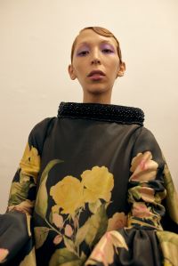 Backstage at Richard Quinn RTW Fall 2023