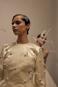 Backstage at Richard Quinn RTW Fall 2023