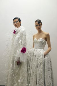 Backstage at Richard Quinn RTW Fall 2023