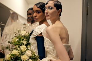 Backstage at Richard Quinn RTW Fall 2023
