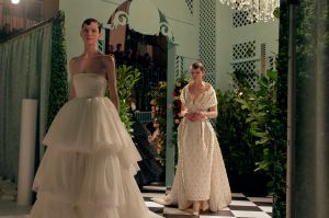 Backstage at Richard Quinn RTW Fall 2023
