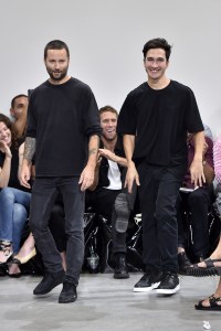 Jack McCollough and Lazaro Hernandez at the Proenza Schouler spring 2017 show.