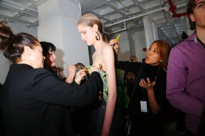 Backstage at Area RTW Fall 2023