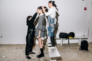 Backstage at Brandon Maxwell RTW Fall 2023