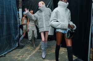 Backstage at Dion Lee RTW Fall 2023