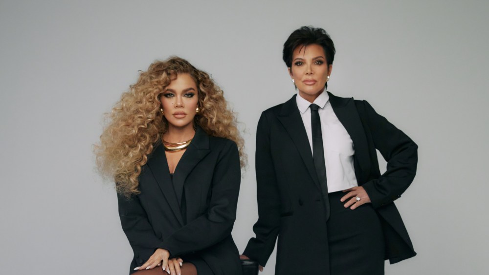 Khloé Kardashian and Kris Jenner in the campaign for the Good American Bosswear collection.