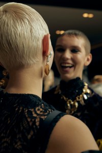 Backstage at Erdem RTW Fall 2023