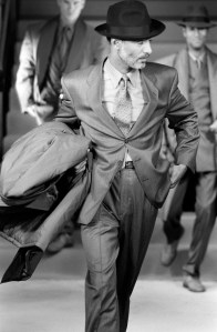A look from the Paco Rabanne menswear fall 1991 show.