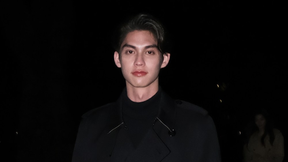 Bright aka Vachirawit Chivaaree arrives at the Burberry fall 2023 show.