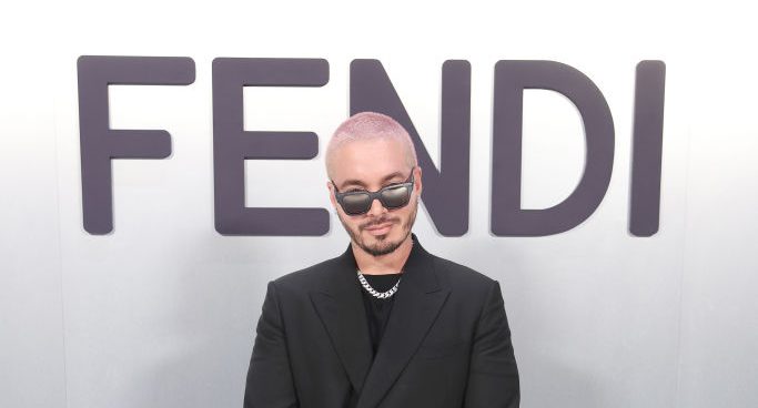 MILAN, ITALY - FEBRUARY 22: J Balvin attends the Fendi Fashion Show during Milan Fashion Week on February 22, 2023 in Milan, Italy. (Photo by Daniele Venturelli/Getty Images for Fendi)