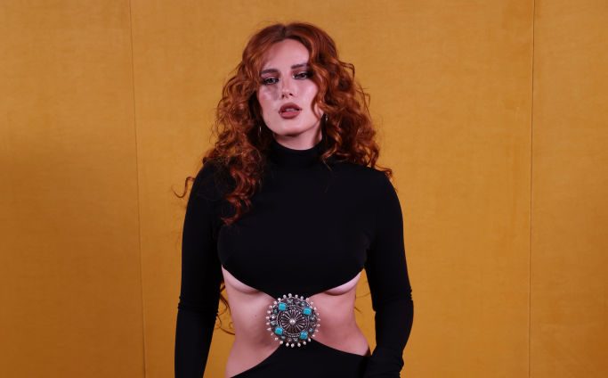 MILAN, ITALY - FEBRUARY 22: Bella Thorne is seen on the front row of the Roberto Cavalli fashion show during the Milan Fashion Week Womenswear Fall/Winter 2023/2024 on February 22, 2023 in Milan, Italy. (Photo by Vittorio Zunino Celotto/Getty Images)