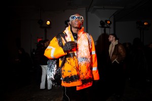 The scene at Front Row at Heron Preston RTW Fall 2023