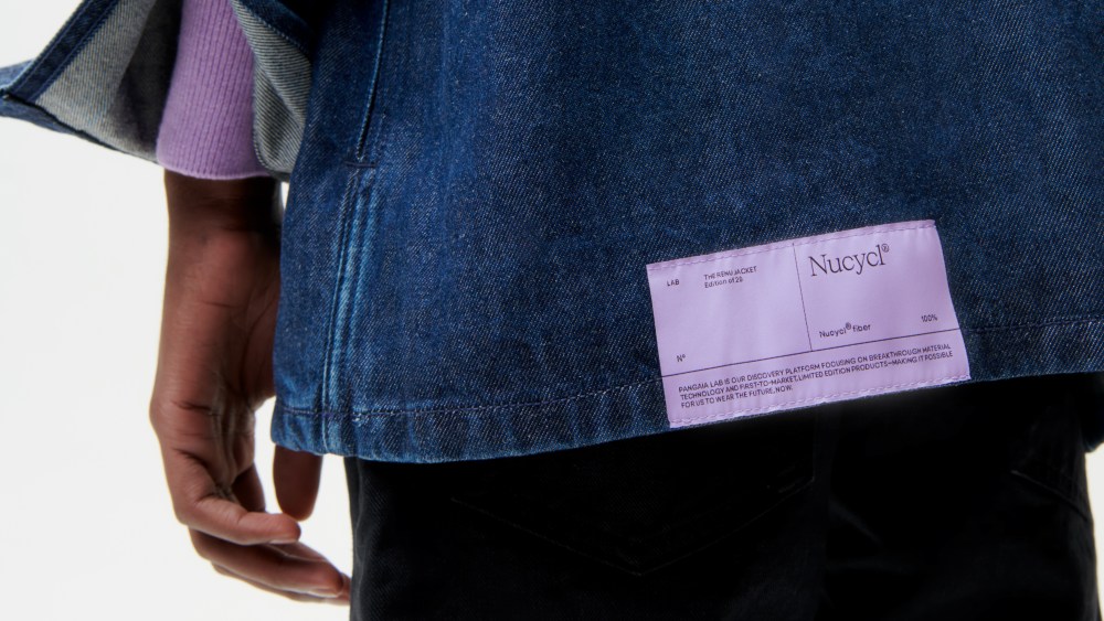 A close-up of Pangaia's "Renu" jacket.
