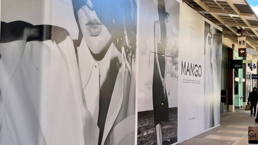 The upcoming Mango store in The Shops at La Cantera in San Antonio, Texas.