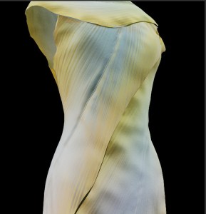 “The Time to Listen 
 is an ode to Nature.

Based on deadstock fabrics, recycled fibers and trompe l'oeil prints, the collection questions the close link between Man and Nature. 

Called by the Shinto belief ‘Shishi-Gami,’ the spirit of the forest, the collection is inspired by this fictional and poetic character who is a living incarnation of Nature. There is neither a bad guy nor a good guy, but an external, mysterious and powerful force that binds each individual and each cell to a Whole.

It is through the prism of Technology that we try to bring this harmony to light. 
This season's prints have been generated by Artificial Intelligence. In the creation of the flowers and fields we have added lines of code with words corresponding to human emotions to challenge this alter ego that we have shaped in our image.

Petals of lilies wrap around bodies, wildflowers grow on trousers, coats mimic leaves, necklines bud and suits like stems tangle. 

The poetry is in observing this strong, resilient and uncompromising Nature.” — Maitrepierre