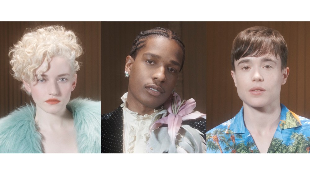 Portraits of Julia Garner, A$AP Rocky and Elliot Page by Michael Hauptman.