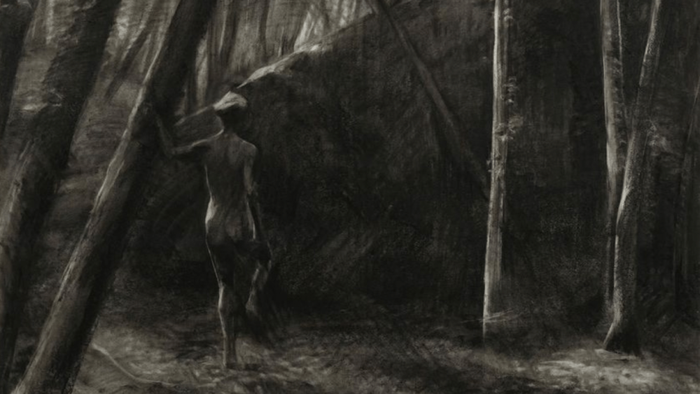 A largescale charcoal drawing by Jake Grewal, acquired by the Hepworth Wakefield with funding provided by JW Anderson.