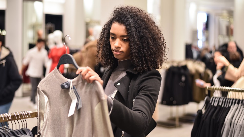 young woman doing shopping in a store