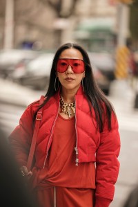 Sophie Sahara/WWDStreet style at New York Fashion Week RTW Fall 2023