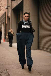 Street style at New York Fashion Week RTW Fall 2023