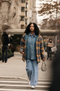 Sophie Sahara/WWDStreet style at New York Fashion Week RTW Fall 2023