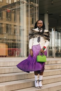 Street style at New York Fashion Week RTW Fall 2023