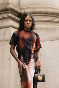 Sophie Sahara/WWDStreet style at New York Fashion Week RTW Fall 2023