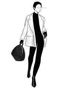 "There’s an image of Linda Evangelista from an old '80s issue of U.S. Vogue that I just love. We mocked it up and put it on our mood board for fall 2023. There’s something about a streamlined silhouette juxtaposed with the boxy oversize blazer worn as a jacket. It’s the perfect look for navigating the city. It’s modern and fresh — just like the Theory woman." — Jeffrey Kalinsky