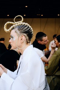 Backstage Beauty at Thom Browne RTW Fall 2023
