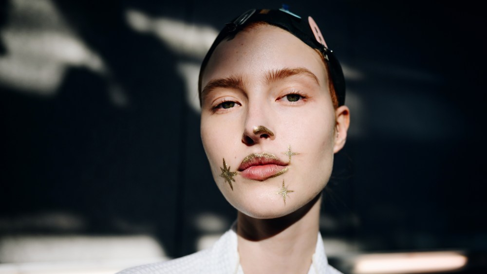 Backstage Beauty at Thom Browne RTW Fall 2023