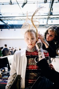 Backstage Beauty at Thom Browne RTW Fall 2023