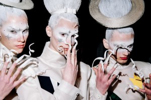Backstage Beauty at Thom Browne RTW Fall 2023