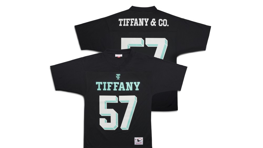 The Tiffany x NFL x Mitchell & Ness football jersey.