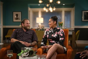 You People. (L to R) Jonah Hill (Writer-Producer) as Ezra and Lauren London as Amira in You People. Cr. Parrish Lewis/Netflix © 2023.
