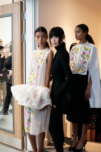 Backstage at Christopher Kane RTW Fall 2023