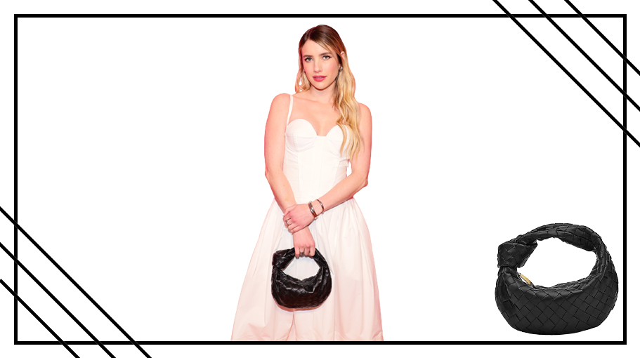 Emma Roberts Kicks Off New York Fashion Week With Bottega Veneta's Jodie Bag in Hand lead art
