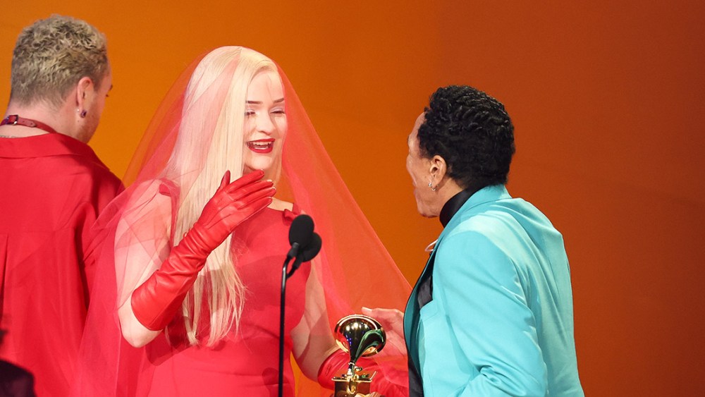 Sam Smith, Kim Petras and Smokey Robinson at the 65th Annual GRAMMY Awards held at Crypto.com Arena on February 5, 2023 in Los Angeles, California.