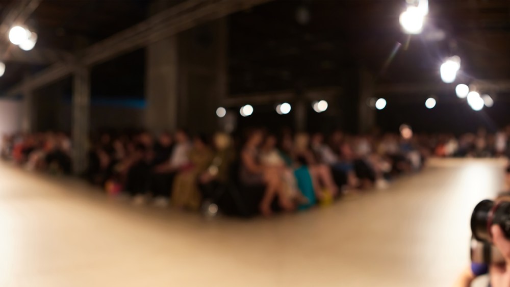 Fashion runway out of focus. The blur background