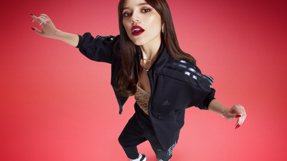 Actress Jenna Ortega is the face of Adidas Sportswear, which launches this week.