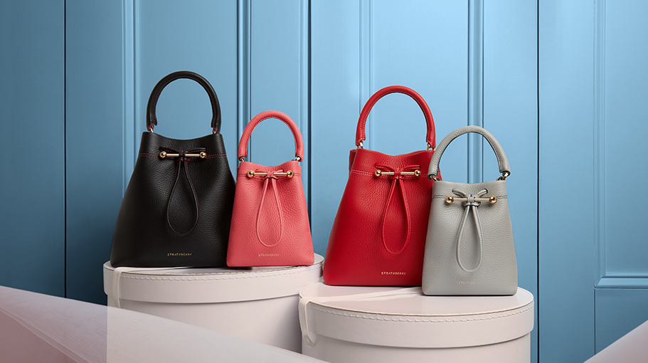 Strathberry x SJP Handbag collection lead art