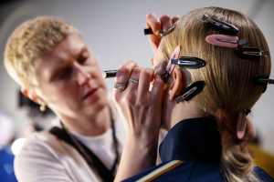 Backstage at Tory Burch RTW Fall 2023