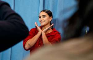 Backstage at Tory Burch RTW Fall 2023