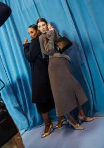 Backstage at Tory Burch RTW Fall 2023