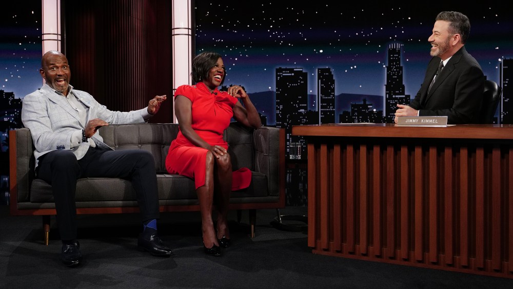 Viola Davis and Julius Tennon on the March 30 episode of "Jimmy Kimmel Live!"
